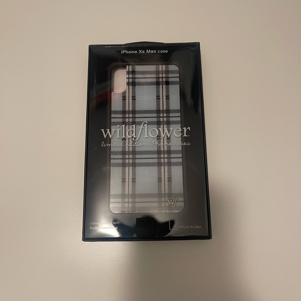wildflower blue plaid iphone xs max case
